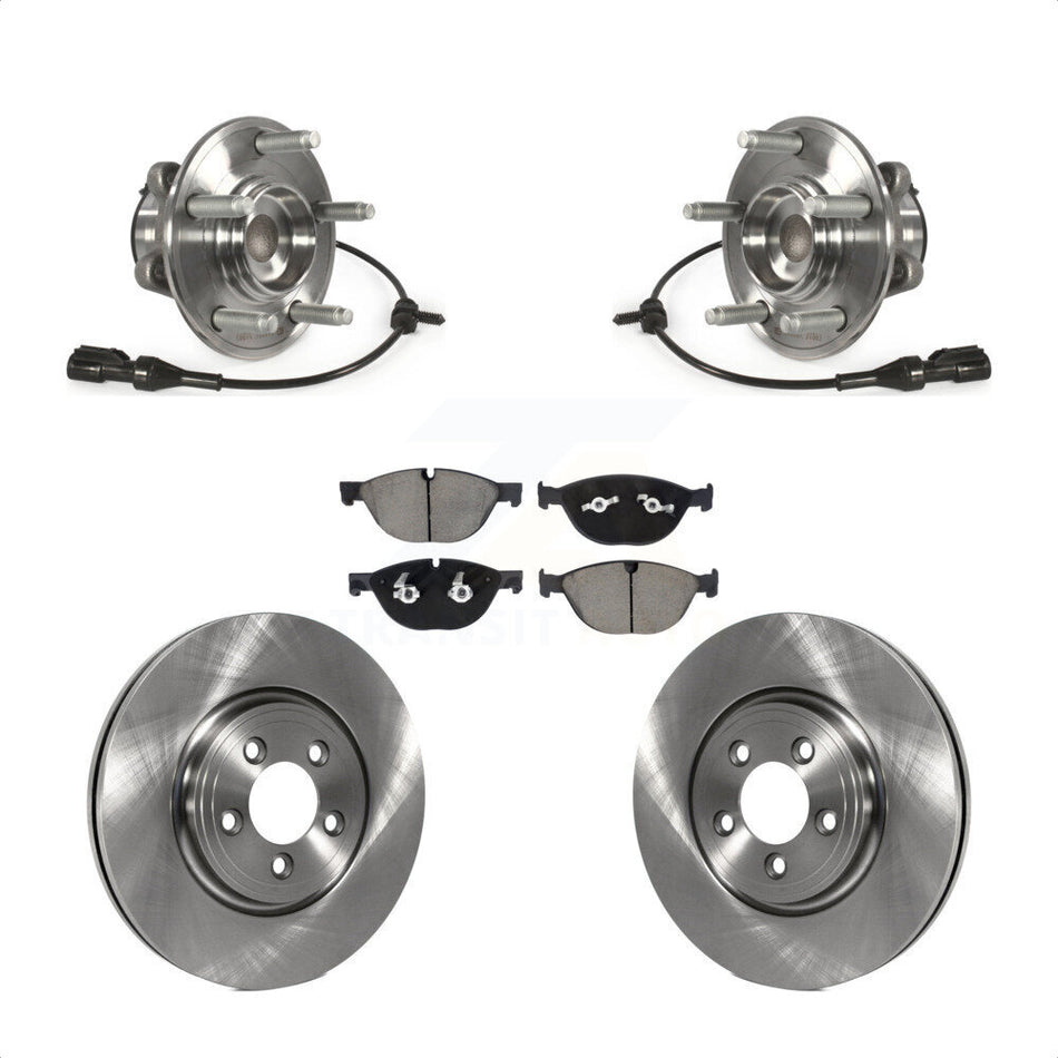 Front Hub Bearing Brake Rotor Pads Kit For 2010 Jaguar XF With 326mm Diameter KBB-128577