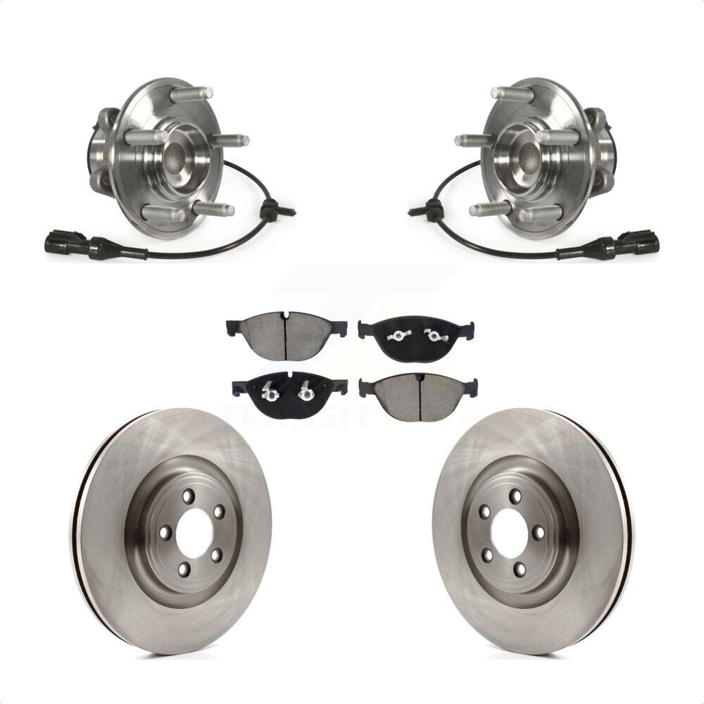 Front Hub Bearing Assembly Disc Brake Rotors And Ceramic Pads Kit For Jaguar XF XJ KBB-128578