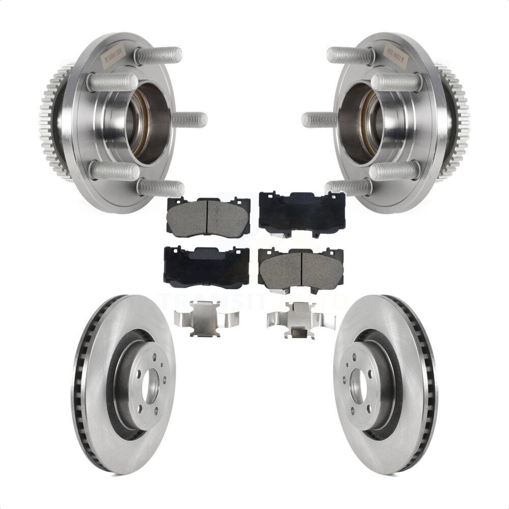 Front Hub Bearing Assembly Disc Brake Rotors And Ceramic Pads Kit For Ford Mustang KBB-128583
