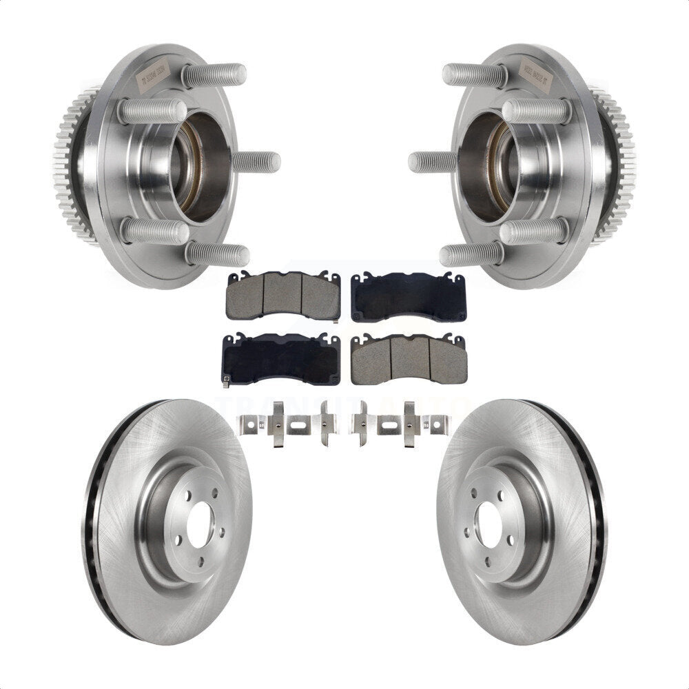 Front Hub Bearing Assembly Disc Brake Rotor & Pad Kit For Ford Mustang With Brembo Brakes KBB-128584
