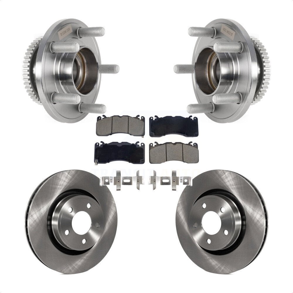Front Hub Bearing Disc Brake Rotor & Pads Kit For 2015 Ford Mustang V6 With Brembo Brakes KBB-128585