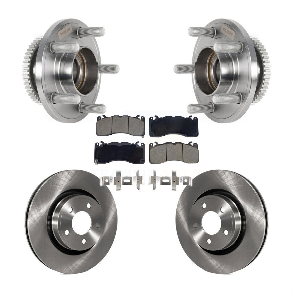 Front Hub Bearing Disc Brake Rotor & Pads Kit For 2015 Ford Mustang V6 With Brembo Brakes KBB-128585