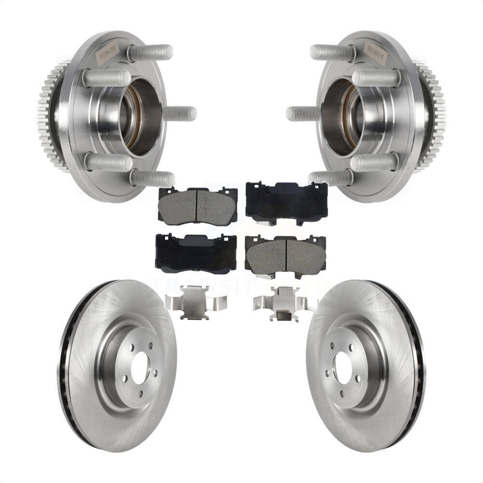 Front Hub Bearing Assembly Disc Brake Rotors And Ceramic Pads Kit For Ford Mustang KBB-128586