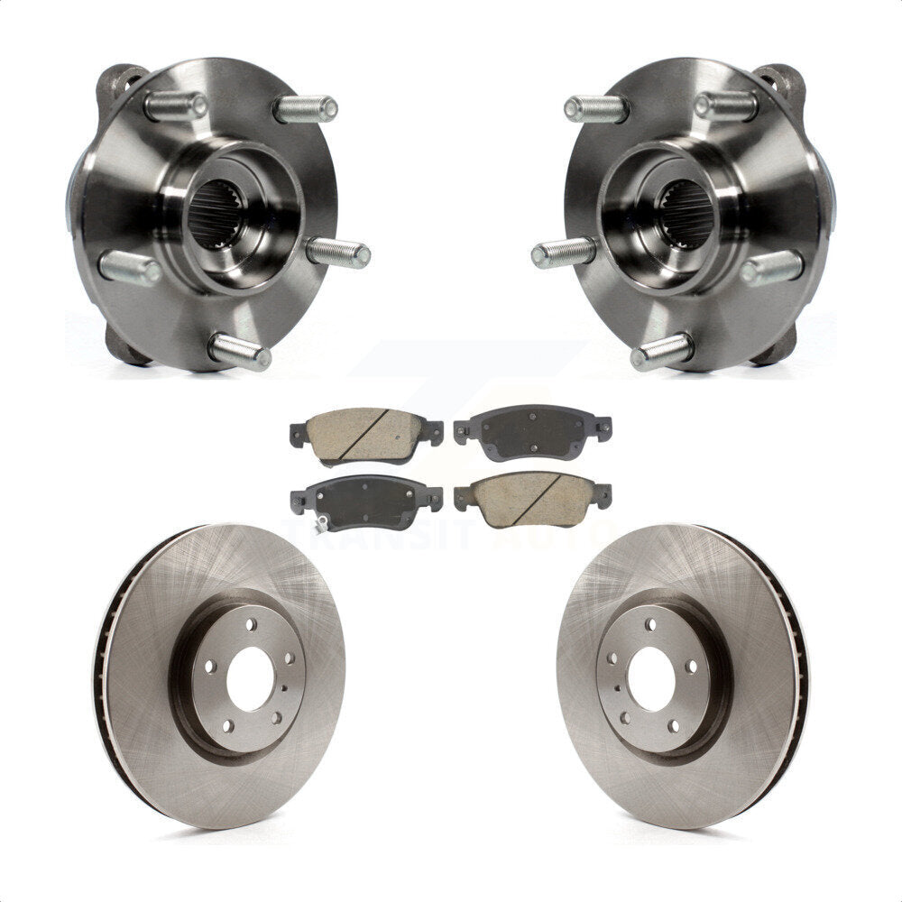 Front Hub Bearing Brake Rotor And Pad Kit For INFINITI G35 Q60 With Single Piston Caliper KBB-128588