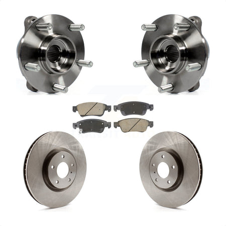 Front Hub Bearing Brake Rotor And Pad Kit For INFINITI G35 Q60 With Single Piston Caliper KBB-128588