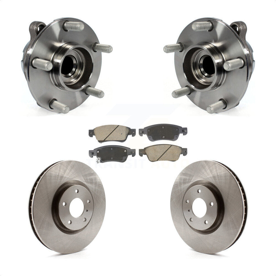 Front Hub Bearing Assembly Disc Brake Rotor And Ceramic Pads Kit For INFINITI G37 G35 Q60 KBB-128589
