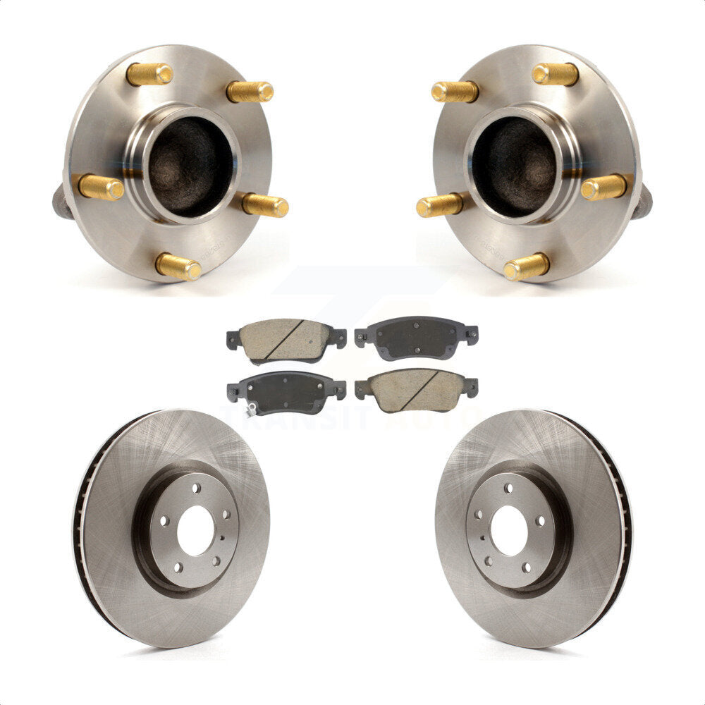 Front Hub Bearing Brake Rotor & Pads Kit For 2007 INFINITI G35 With Single Piston Caliper KBB-128596