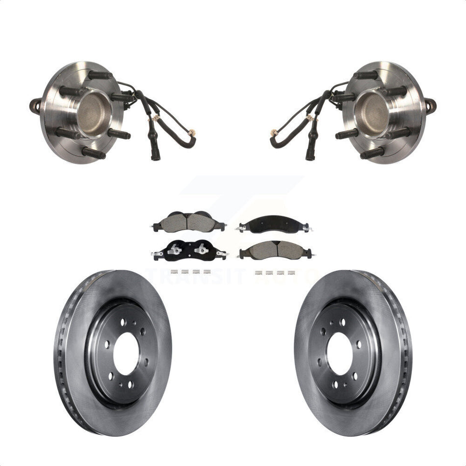 Front Hub Bearing Brake Rotor Pad Kit For 2007-2009 Ford Expedition Lincoln Navigator RWD KBB-128597