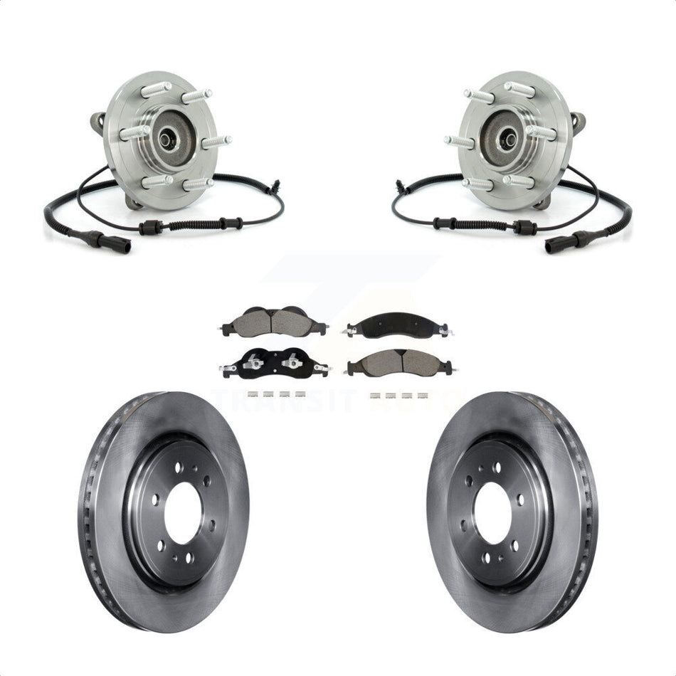 Front Hub Bearing Assembly Disc Brake Rotor Pad Kit For Ford Expedition Lincoln Navigator KBB-128598