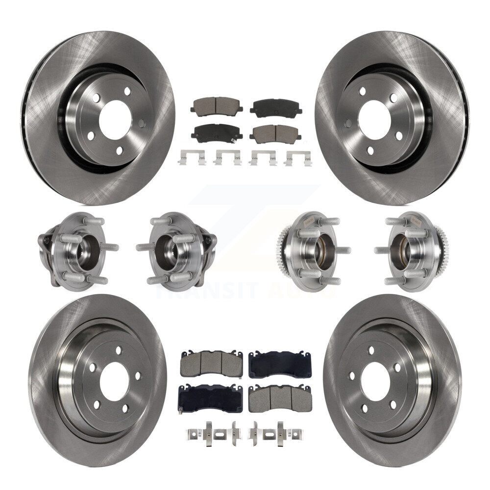 Front Rear Hub Bearing Brake Rotor Pads Kit (10Pc) For 15 Ford Mustang With Brembo Brakes KBB-128607
