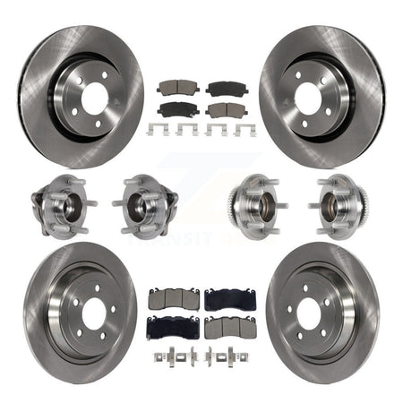 Front Rear Hub Bearing Brake Rotor Pads Kit (10Pc) For 15 Ford Mustang With Brembo Brakes KBB-128607