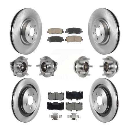 Front Rear Hub Bearing Brake Rotor Pads Kit (10Pc) For Ford Mustang Without Brembo Brakes KBB-128609