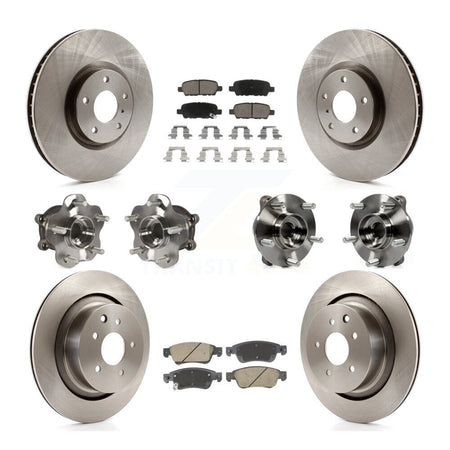 Front Rear Hub Bearing Disc Brake Rotors And Ceramic Pads Kit (10Pc) For INFINITI G35 Q60 KBB-128610