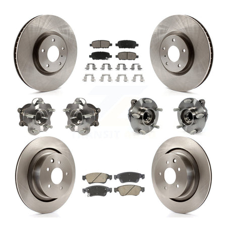 Front Rear Hub Bearing Disc Brake Rotors And Ceramic Pads Kit (10Pc) For INFINITI G35 Q60 KBB-128611