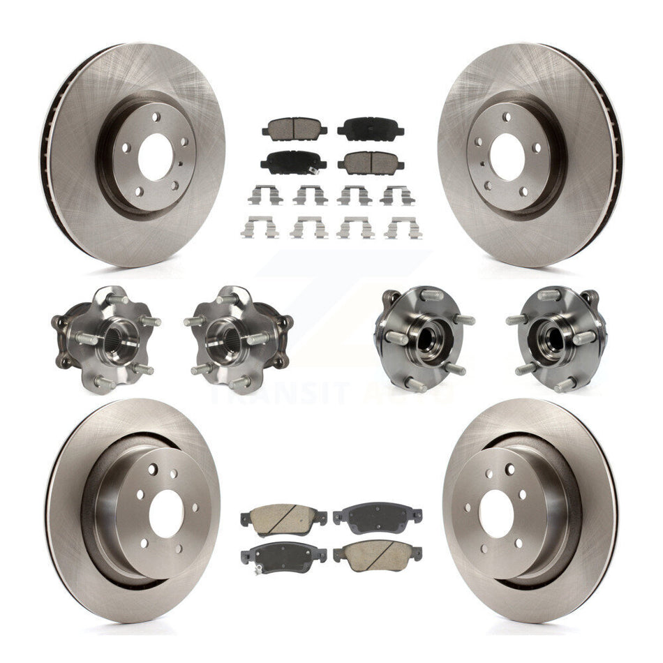Front Rear Hub Bearing Disc Brake Rotors And Ceramic Pads Kit (10Pc) For INFINITI G35 Q60 KBB-128611
