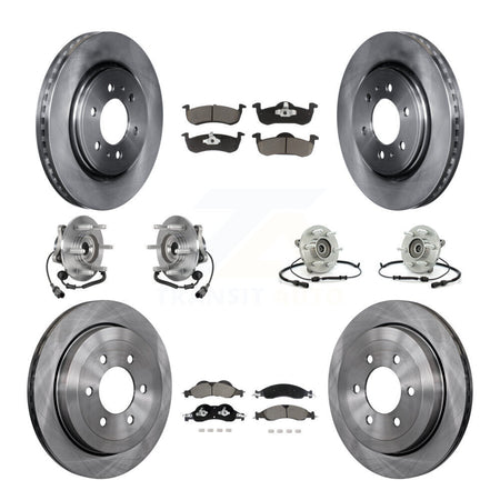 Front Rear Hub Bearing Brake Rotor & Pad Kit (10Pc) For Ford Expedition Lincoln Navigator KBB-128627