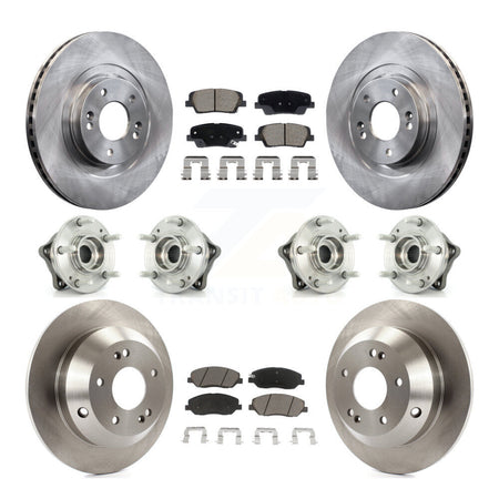 Front Rear Hub Bearing Brake Rotor & Pad Kit (10Pc) For Hyundai Santa Fe XL AWD with 3.3L KBB-128631