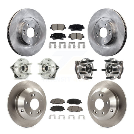Front Rear Hub Bearing Brake Rotor & Pad Kit (10Pc) For Hyundai Santa Fe XL AWD with 3.3L KBB-128633