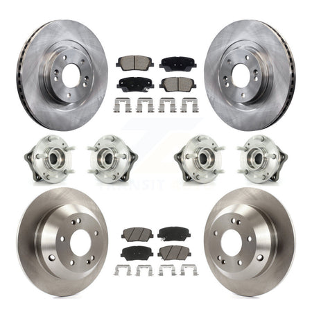 Front Rear Hub Bearing Brake Rotor Pads Kit (10Pc) For Hyundai Santa Fe Sport Kia Sorento KBB-128635