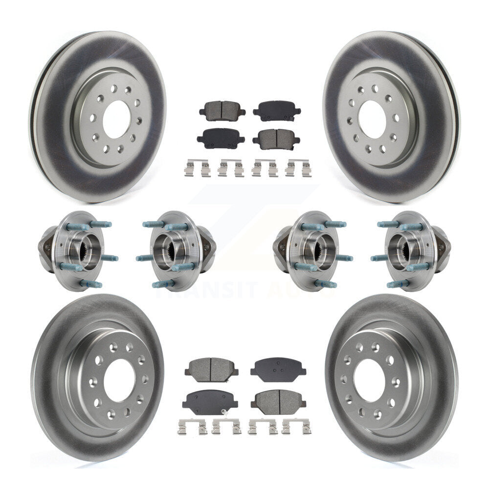 Front Rear Hub Bearing Coat Brake Rotor Pads Kit (10Pc) For Chevrolet Equinox GMC Terrain KBB-128642