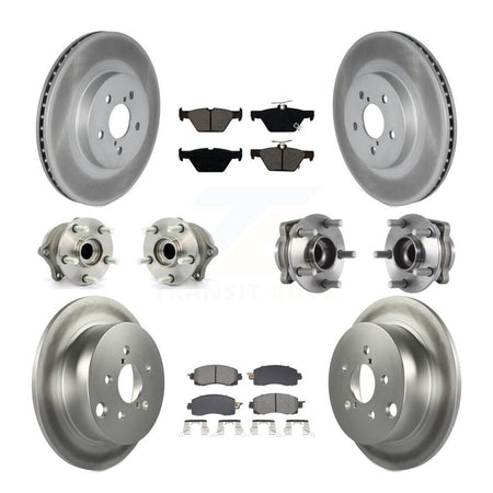 Front Rear Hub Bearings Coated Disc Brake Rotors And Pads Kit (10Pc) For Subaru Crosstrek KBB-128646