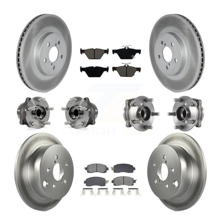 Front Rear Hub Bearing Coat Brake Rotor Pad Kit (10Pc) For 20 Subaru Crosstrek GAS engine KBB-128651