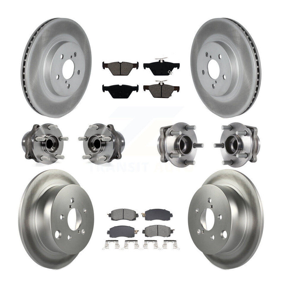 Front Rear Hub Bearing Coat Brake Rotor Pad Kit (10Pc) For 20 Subaru Crosstrek GAS engine KBB-128651