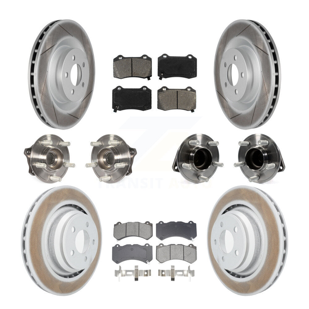 Front Rear Hub Bearing Coated Brake Rotor And Pad Kit (10Pc) For Dodge Challenger Charger KBB-128665