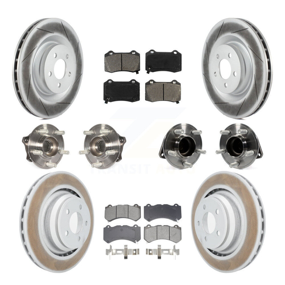 Front Rear Hub Bearing Coated Brake Rotor And Pad Kit (10Pc) For Dodge Challenger Charger KBB-128667
