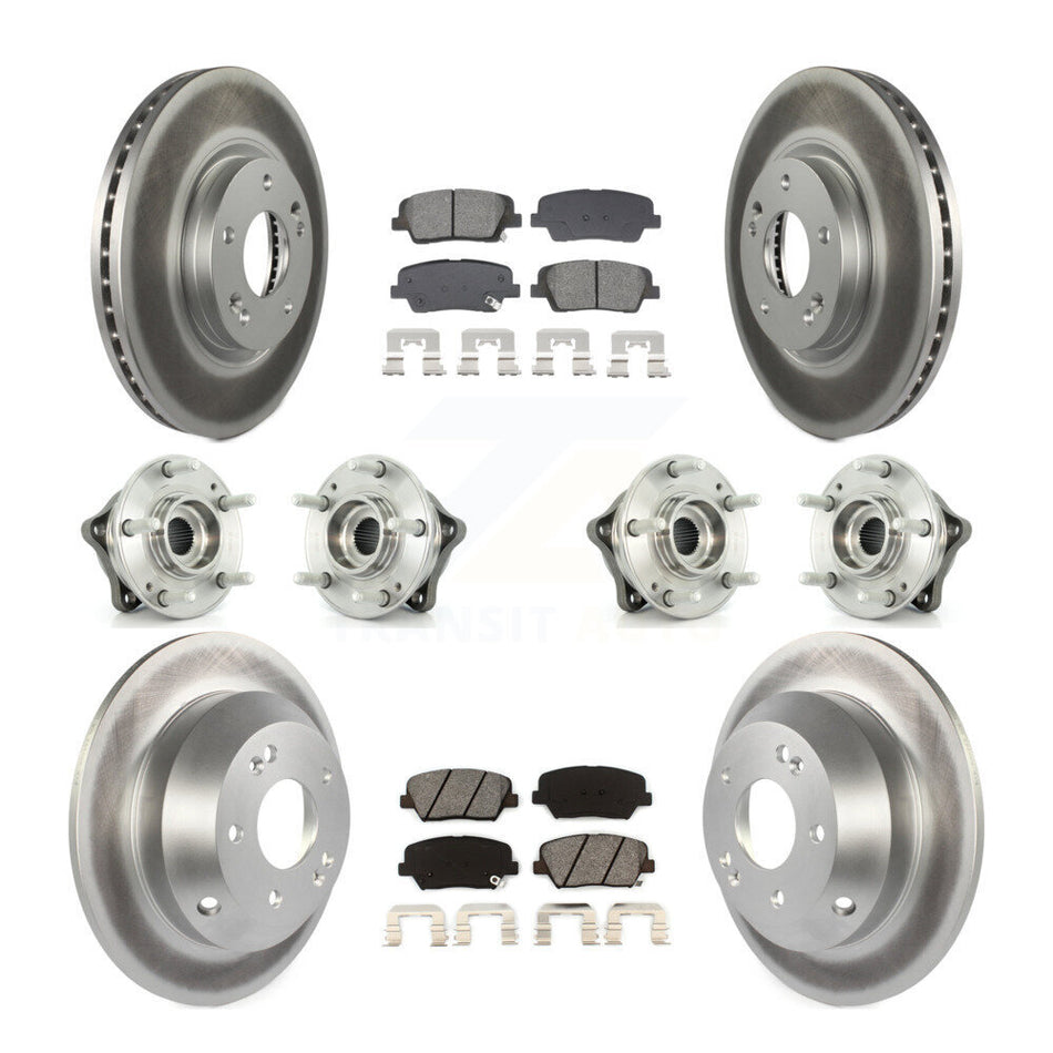 Front Rear Hub Bearing Coated Brake Rotor Pad Kit (10Pc) For Hyundai Santa Fe Kia Sorento KBB-128675