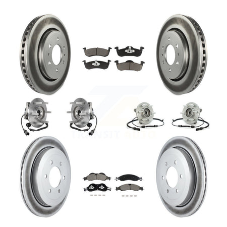 Front Rear Hub Bearing Coated Disc Brake Rotor Pad Kit (10Pc) For Ford Expedition Lincoln KBB-128713