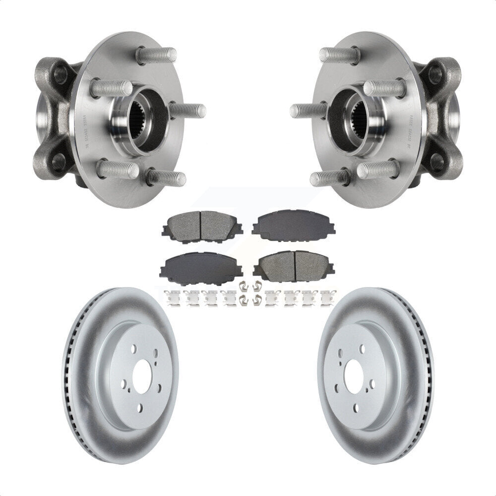 Front Hub Bearing Assembly Coated Disc Brake Rotor Pad Kit For Toyota Corolla Prius Prime KBB-128738