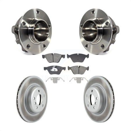 Front Hub Bearing Assembly Coated Disc Brake Rotor And Semi-Metallic Pad Kit For BMW 528i KBB-128740