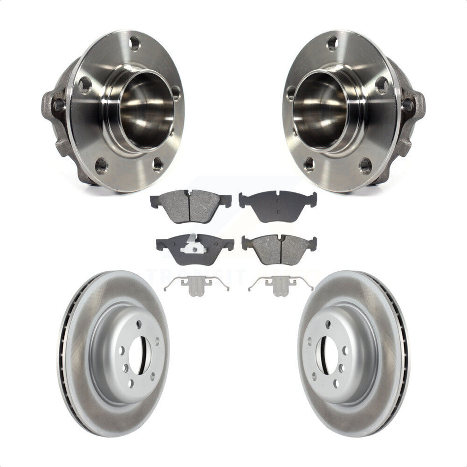 Front Hub Bearing Assembly Coated Disc Brake Rotor And Semi-Metallic Pad Kit For BMW 528i KBB-128740
