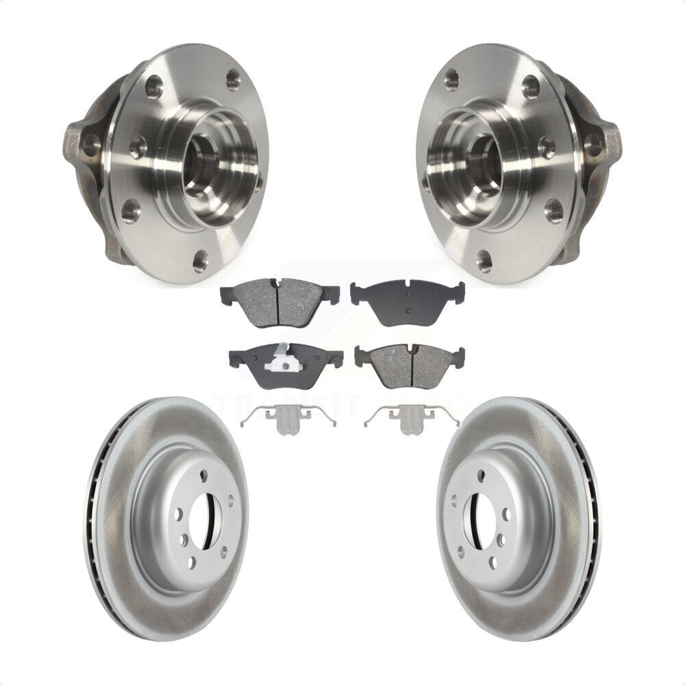Front Hub Bearing Assembly Coated Disc Brake Rotors And Pads Kit For BMW 528i xDrive KBB-128741