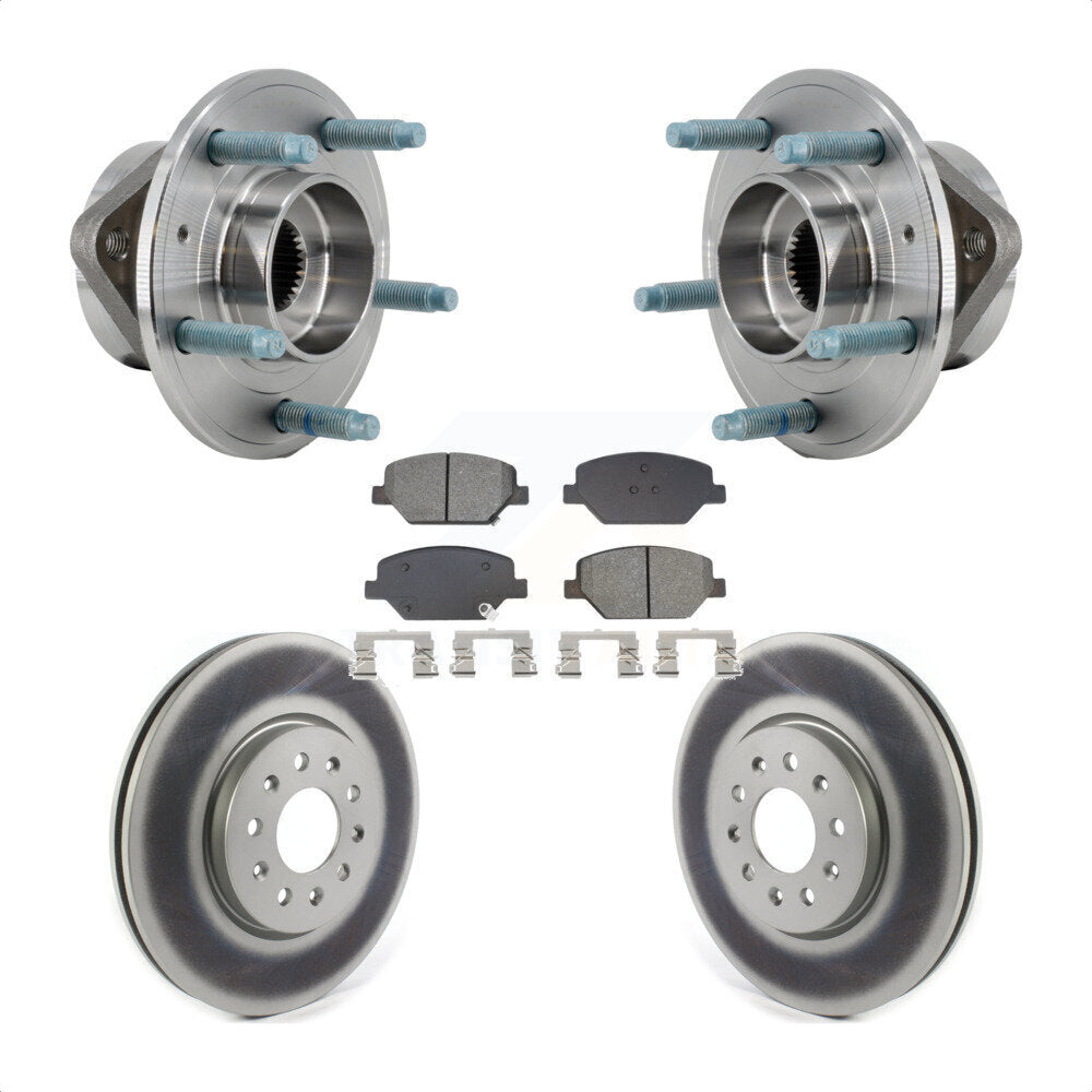 Front Hub Bearing Assembly Coated Brake Rotor & Pad Kit For Chevrolet Equinox GMC Terrain KBB-128746