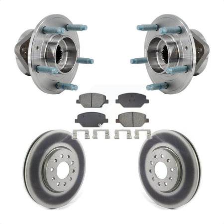 Front Hub Bearing Assembly Coated Brake Rotor & Pad Kit For Chevrolet Equinox GMC Terrain KBB-128746