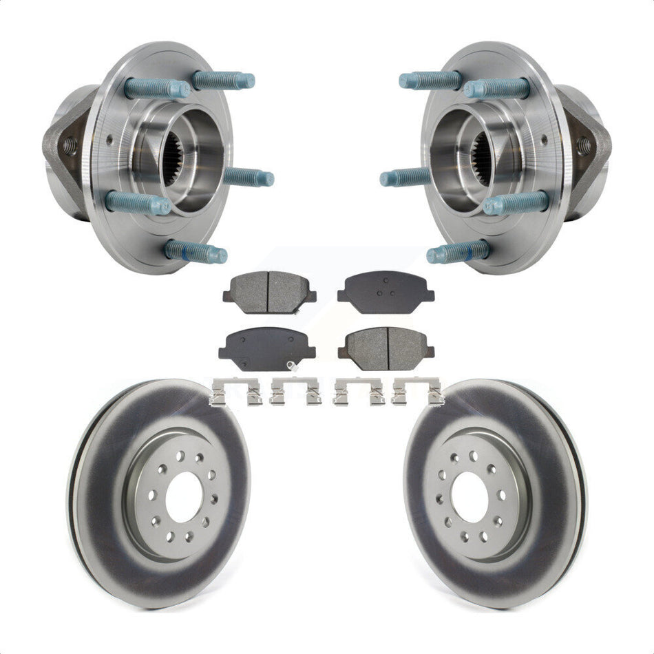 Front Hub Bearing Assembly Coated Brake Rotor & Pad Kit For Chevrolet Equinox GMC Terrain KBB-128746