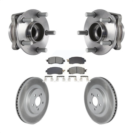 Front Hub Bearing Assembly Coated Disc Brake Rotor & Pad Kit For Subaru Crosstrek Impreza KBB-128755