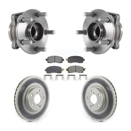Front Hub Bearing Assembly Coated Disc Brake Rotors And Pads Kit For Subaru Impreza KBB-128756