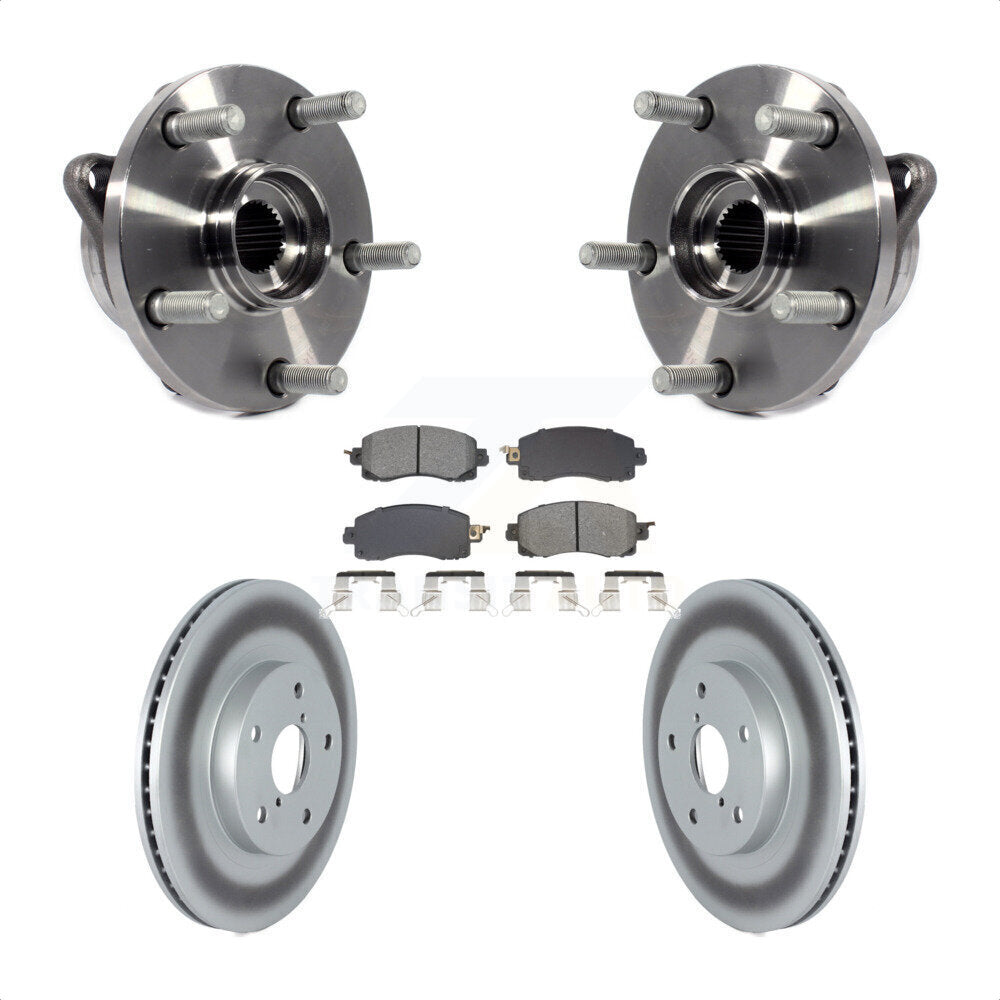 Front Hub Bearing Assembly Coated Disc Brake Rotors And Pads Kit For Subaru Forester KBB-128757