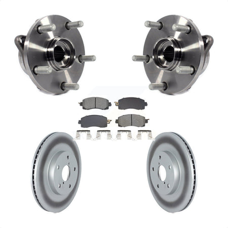 Front Hub Bearing Assembly Coated Disc Brake Rotors And Pads Kit For Subaru Forester KBB-128757