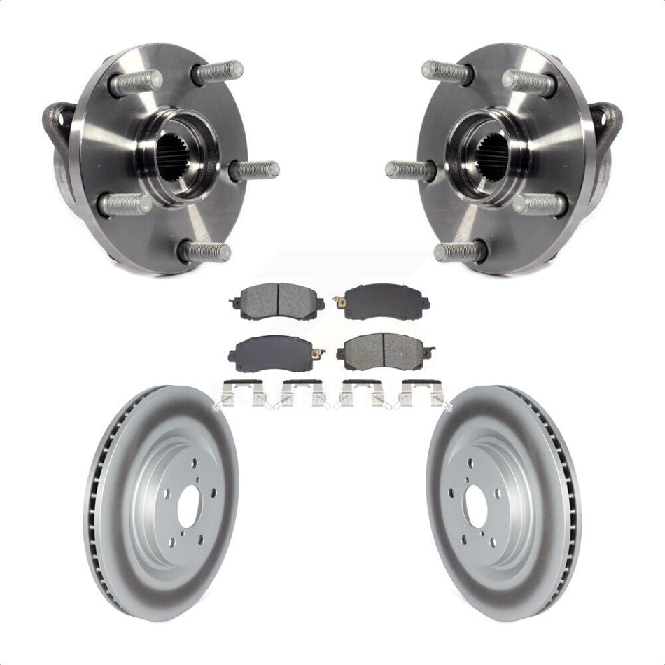 Front Hub Bearing Assembly Coated Brake Rotor Pads Kit For Subaru Forester Outback Legacy KBB-128758