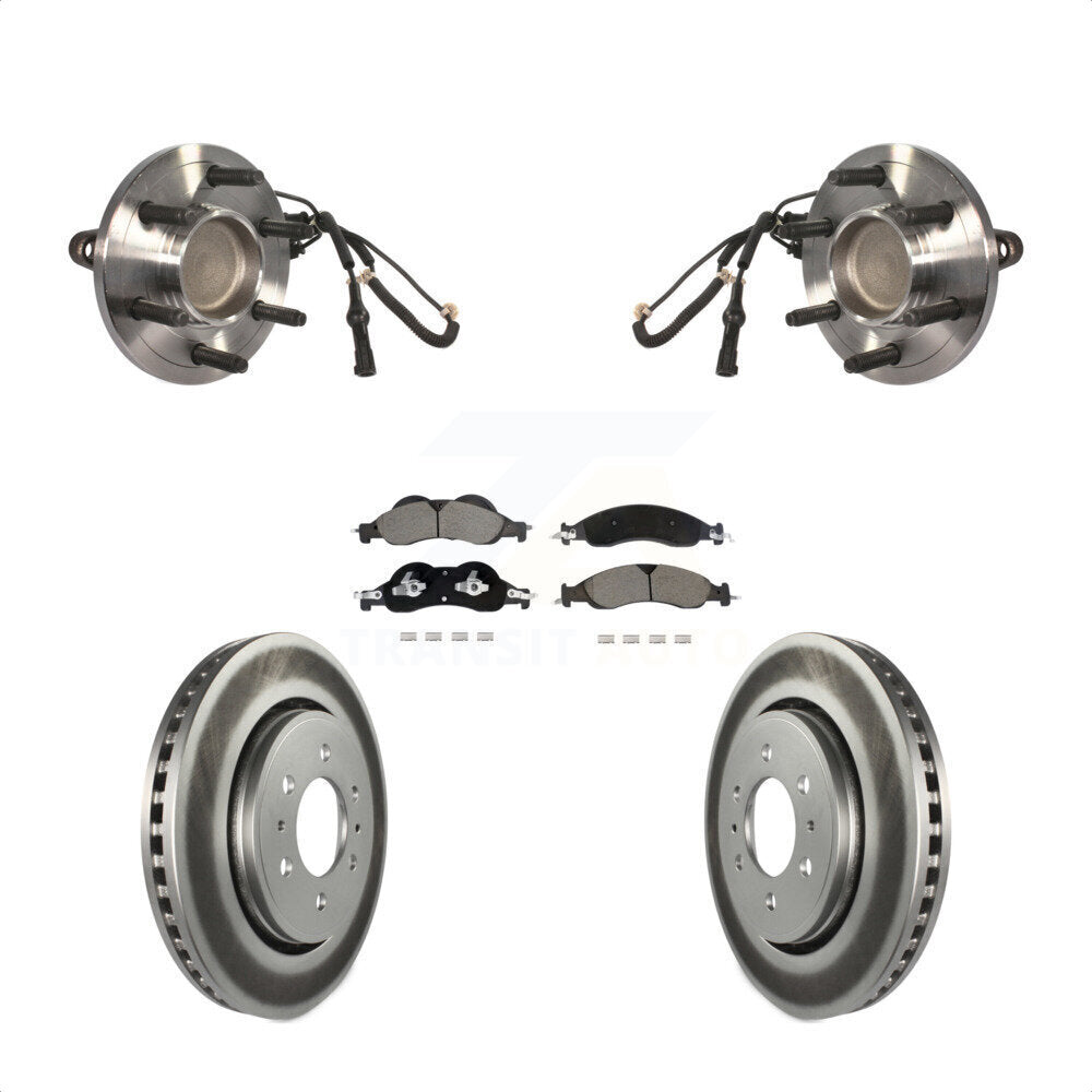 Front Hub Bearing Coated Brake Rotor & Pads Kit For Ford Expedition Lincoln Navigator RWD KBB-128771