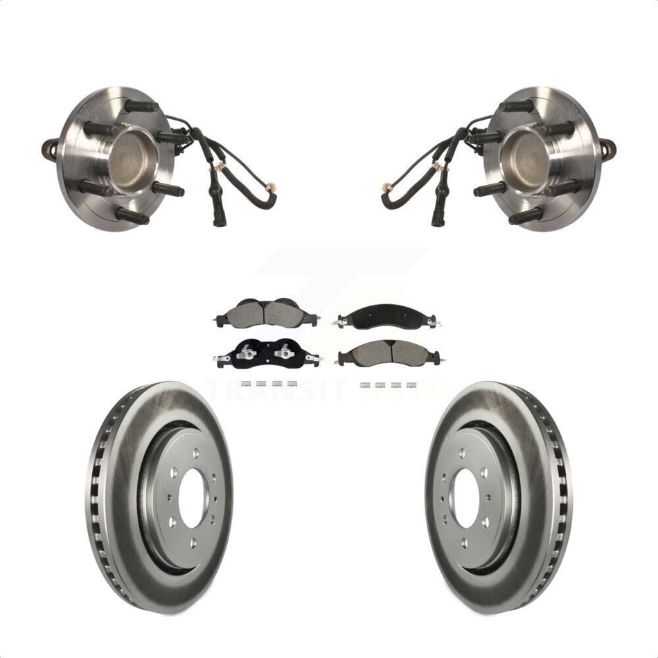 Front Hub Bearing Coated Brake Rotor & Pads Kit For Ford Expedition Lincoln Navigator RWD KBB-128771
