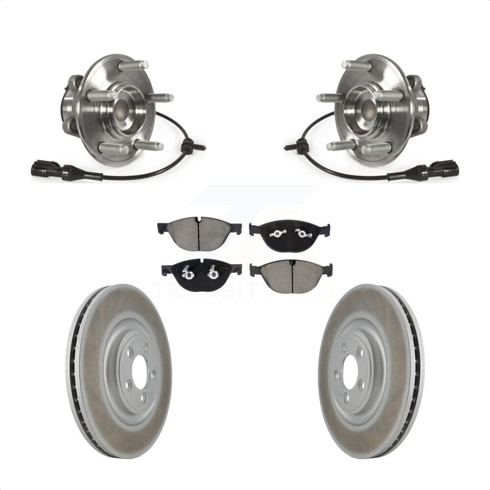 Front Hub Bearing Assembly Coated Disc Brake Rotors And Ceramic Pads Kit For Jaguar XF XJ KBB-128775