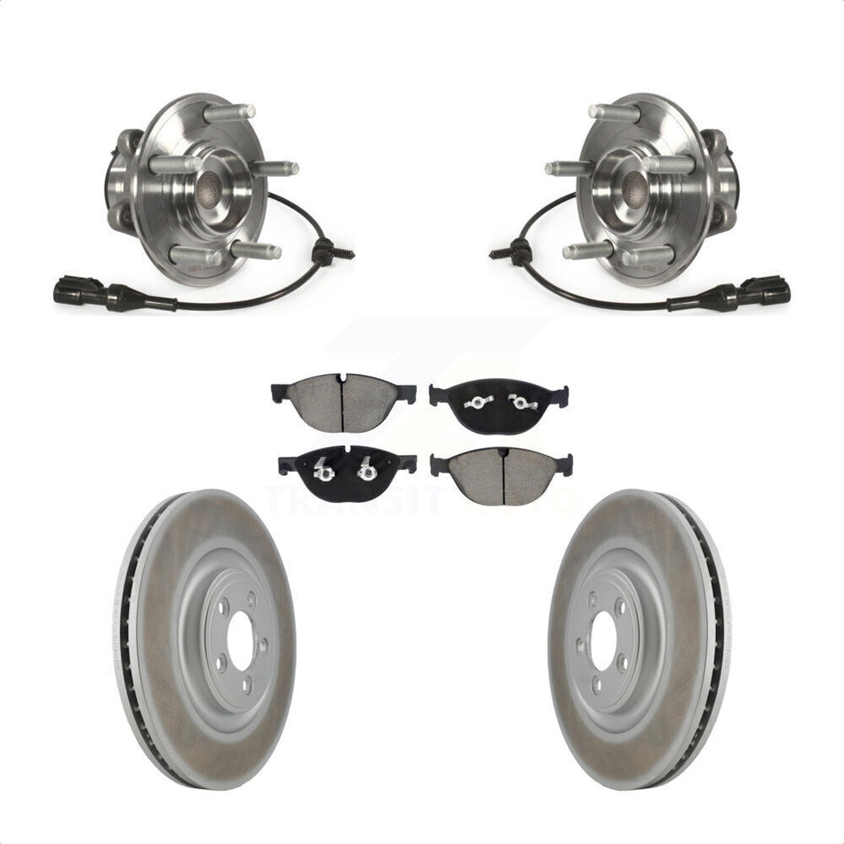 Front Hub Bearing Assembly Coated Disc Brake Rotors And Ceramic Pads Kit For Jaguar XF XJ KBB-128775
