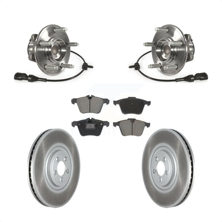 Front Hub Bearing Assembly Coated Disc Brake Rotors And Ceramic Pads Kit For Jaguar XF XJ KBB-128776