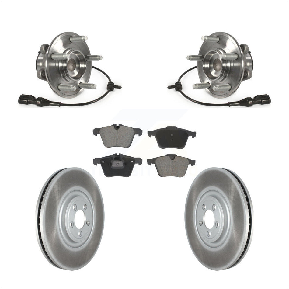 Front Hub Bearing Assembly Coated Disc Brake Rotors And Ceramic Pads Kit For Jaguar XF XJ KBB-128776