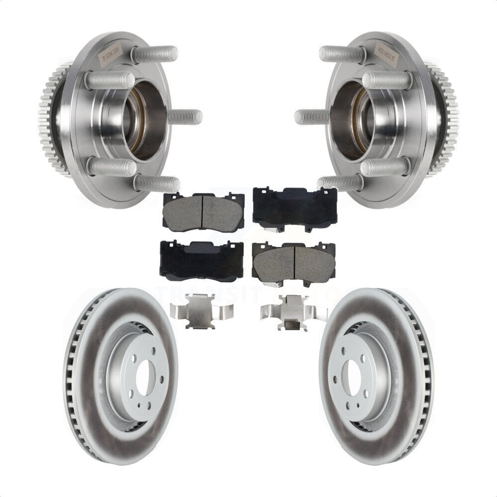 Front Hub Bearing Assembly Coated Disc Brake Rotors And Ceramic Pads Kit For Ford Mustang KBB-128779